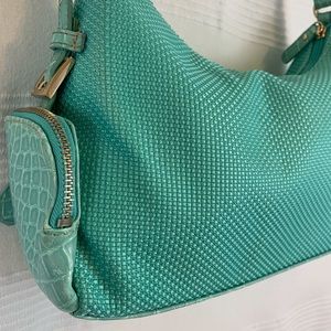 Liz Claiborne Aqua Blue Alligator Print Bag